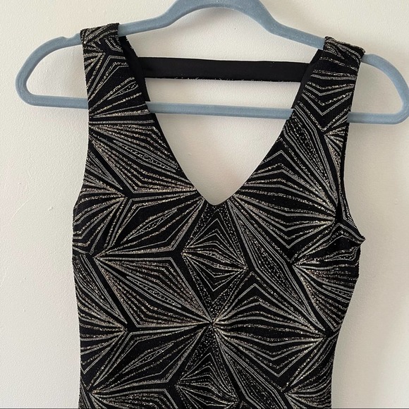Cloth & People NWT Art Deco New Year’s Eve Black Gold Party Dress sz Small - Picture 2 of 12